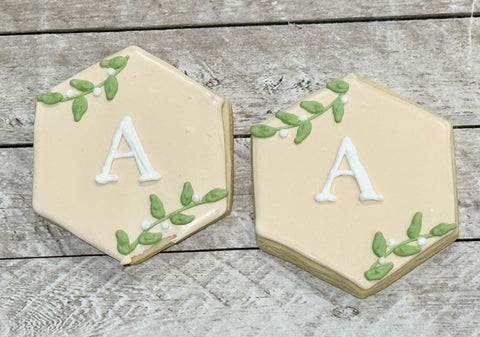 Greenery Initial Hexagon