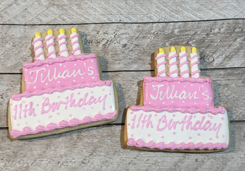 Pink & White Birthday Cake