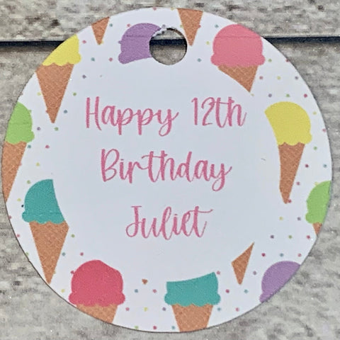 Ice Cream Cone Tags